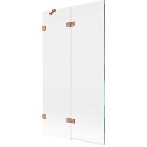 Mexen Lunar pare-baignoire 2 volets gauche 100 x 150 cm, transparent, cuivre brossé - 897-100-100-65-00-L (1/5)