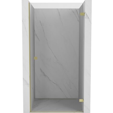 Mexen Lunar-B porte de douche battante droite 80 cm, transparentes, dorées - 832-080-000-50-00-P (1/5)