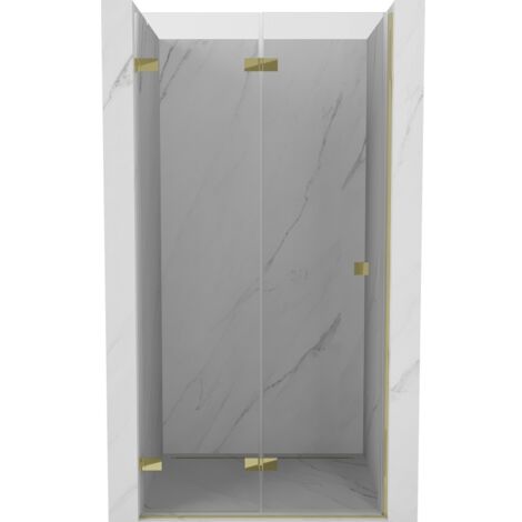 Porte de douche pliable à gauche Mexen Lunar-F 80 cm, transparent, or - 836-080-000-50-00-L (1/5)