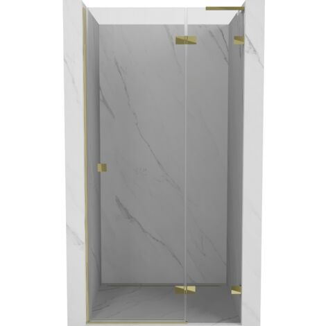 Mexen Lunar L porte de douche pivotante droite 105 cm, transparente, dorée - 834L-105-000-50-00-P (1/5)