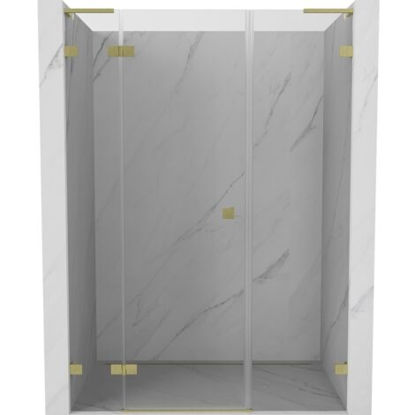 Mexen Lunar L porte de douche pivotante gauche 125 cm, transparent, doré brossé - 834SL-125-050-55-00-L (1/5)