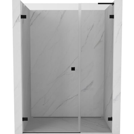 Mexen Lunar-B L porte de douche battante gauche 135 cm, transparent, noir - 832SL-135-050-70-00-L (1/5)