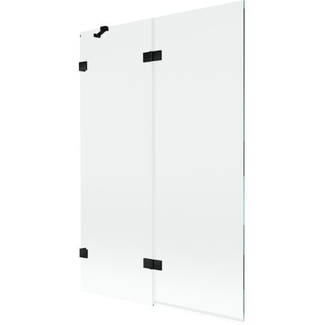 Paroi de bain Mexen Lunar à 2 volets, gauche 120 x 150 cm, transparent, noir - 897-120-100-70-00-L (1/5)