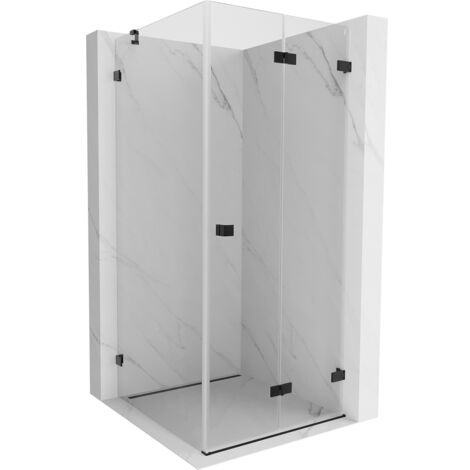 Mexen Lunar-F cabine de douche pliante droite 90 x 90 cm, transparente, noire - 836-090-090-70-00-P (1/5)