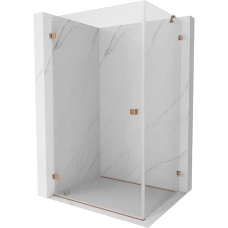 Mexen Lunar-B cabine de douche pivotante gauche 95 x 80 cm, transparent, cuivre brossé - 832-095-080-65-00-L (1/5)