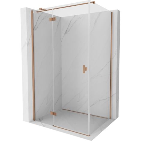 Mexen Mist H T cabine de douche pivotante gauche 75 x 90 cm, transparent, cuivre brossé - 8A5T-075-090-65-00-L (1/3)