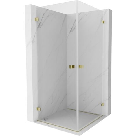 Mexen Lunar-B Duo cabine de douche pivotante 95 x 95 cm, transparent, or - 832-095L-095P-50-00 (1/5)