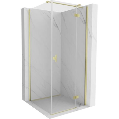 Mexen Mist H T cabine de douche pivotante droite 90 x 90 cm, transparent, or brossé - 8A5T-090-090-55-00-P (1/5)