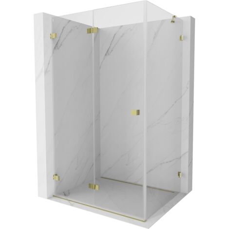 Mexen Lunar-F cabine de douche pliante gauche 95 x 80 cm, transparent, doré - 836-095-080-50-00-L (1/5)