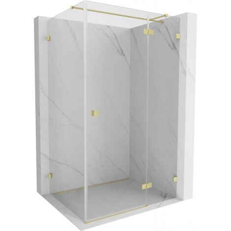 Mexen Lunar T cabine de douche pivotante droite 120 x 90 cm, transparent, or brossé - 834T-120-090-55-00-P (1/5)