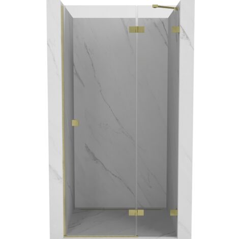 Mexen Lunar porte de douche pivotante droite 80 cm, transparent, or brossé - 834-080-000-55-00-P (1/5)