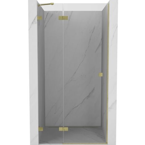Mexen Lunar porte de douche battante gauche 100 cm, transparent, or brossé - 834-100-000-55-00-L (1/5)