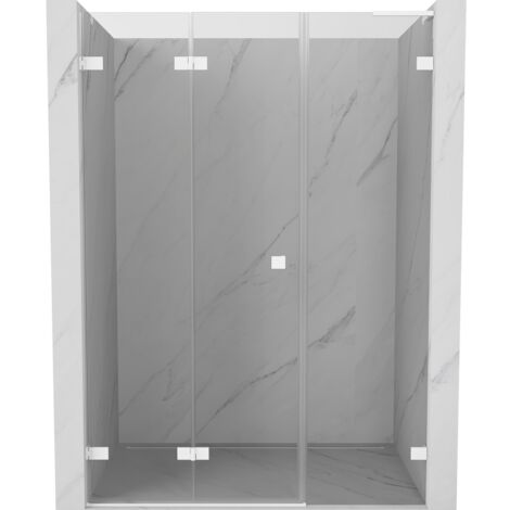 Mexen Lunar-F L portes de douche pliantes gauche 115 cm, transparent, blanc - 836SL-115-050-20-00-L (1/5)