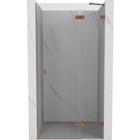 Mexen Lunar porte de douche pivotante droite 80 cm, transparent, cuivre brossé - 834-080-000-65-00-P (1/5)
