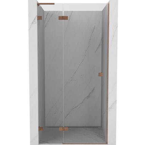 Mexen Lunar L porte de douche pivotante gauche 80 cm, transparent, cuivre brossé - 834L-080-000-65-00-L (1/5)
