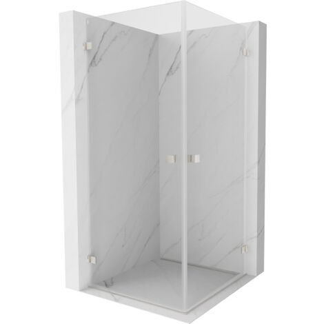 Mexen Lunar-B Duo cabine de douche pivotante 95 x 95 cm, transparent, nickel brossé - 832-095L-095P-97-00 (1/5)