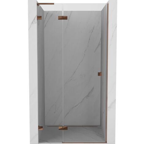 Mexen Lunar L porte de douche pivotantes gauche 100 cm, transparent, or rose - 834L-100-000-60-00-L (1/5)
