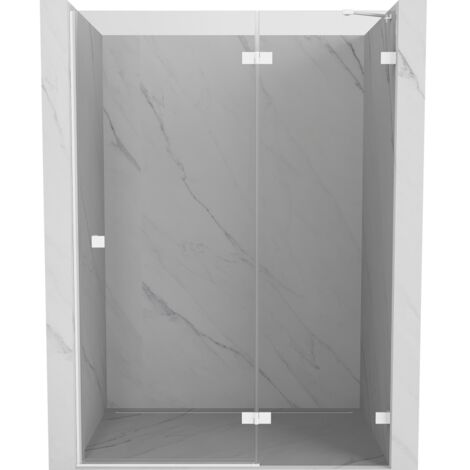 Mexen Lunar porte de douche pivotante droite 130 cm, transparent, blanc - 834-130-000-20-00-P (1/5)
