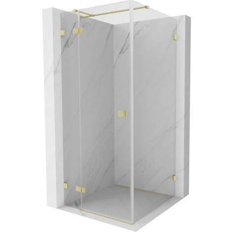 Mexen Lunar T cabine de douche pivotante gauche 120 x 120 cm, transparent, or brossé - 834T-120-120-55-00-L (1/5)