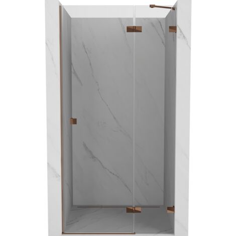 Mexen Lunar porte de douche battante droite 100 cm, transparent, or rose - 834-100-000-60-00-P (1/5)