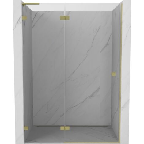 Mexen Lunar L porte de douche pivotante gauche 140 cm, transparent, or brossé - 834L-140-000-55-00-L