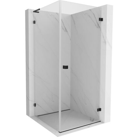 Cabine de douche battante droite Mexen Lunar-B L 90 x 90 cm, transparent, noire - 832L-090-090-70-00-P (1/5)