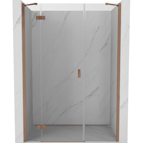 Mexen Mist-H porte de douche battante gauche 155 cm, transparent, cuivre brossé - 8A5-155-001-65-00-L (1/5)