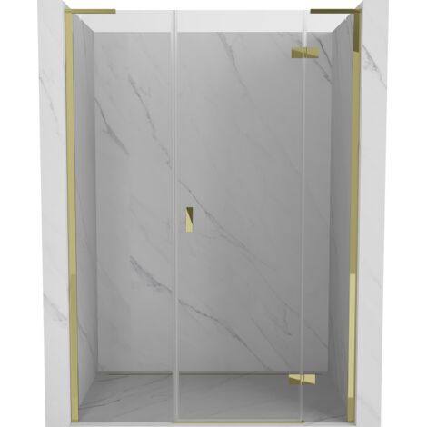 Mexen Mist-H L porte de douche pivotante droite 140 cm, transparent, dorée - 8A5L-140-001-50-00-P (1/5)