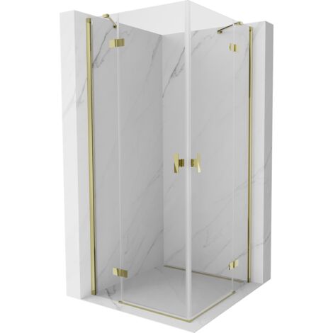 Mexen Mist H Duo cabine de douche pivotante 100 x 100 cm, transparent, or - 8A5-100L-100P-50-00 (1/5)