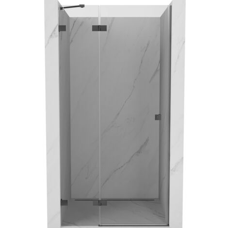 Mexen Lunar porte de douche battante gauche 90 cm, transparent, gris canon brossé - 834-090-000-66-00-L (1/5)