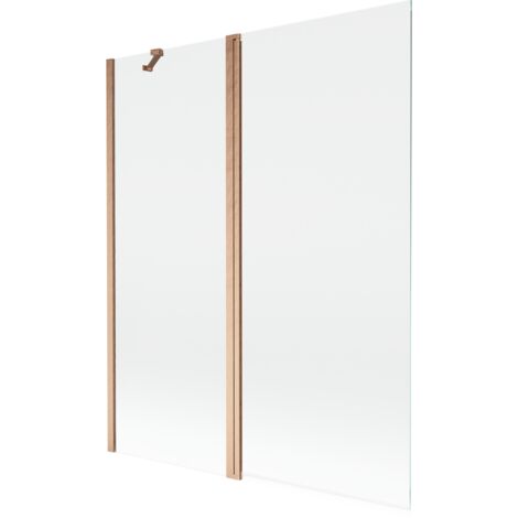 Mexen Mist paroi de baignoire 2 volets 140 x 150 cm, transparent, cuivre brossé - 8A9-140-011-65-00 (1/5)