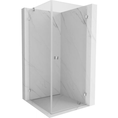 Mexen Lunar-B cabine de douche pivotante droite 90 x 90 cm, transparent, chrome - 832-090-090-01-00-P (1/5)