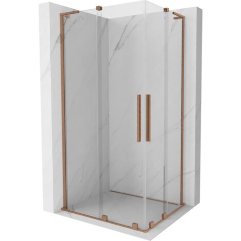 Mexen Velar L Duo cabine de douche coulissante 100 x 90 cm, transparent, cuivre brossé - 871-100-090-02-03-65 (1/5)