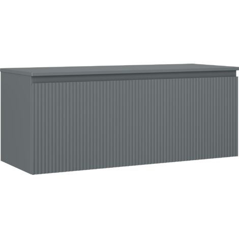 Mexen Rivel meuble de salle de bain sous-lavabo 120 cm avec plan, 1 tiroir, rainuré, graphite mat - 91A20-12047-1-BFC66 (1/5)