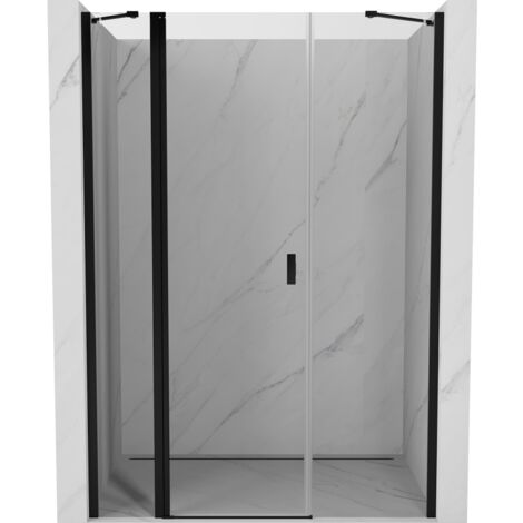 Mexen Mist porte de douche à battant 125 cm, transparent, noir - 8A4-125-001-70-00 (1/5)