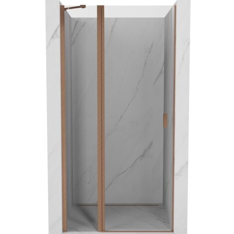 Mexen Mist porte de douche battante 70 cm, transparent, cuivre brossé - 8A4-070-000-65-00 (1/5)