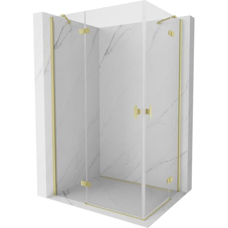 Mexen Mist H Duo cabine de douche pivotante 80 x 70 cm, transparent, or brossé - 8A5-080L-070P-55-00 (1/5)