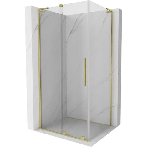 Cabine de douche coulissante Mexen Velar L 120 x 80 cm, transparent, doré brossé - 871-120-080-03-55 (1/5)
