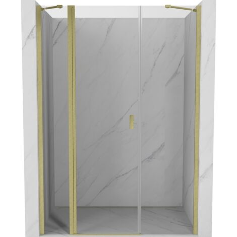 Mexen Mist porte de douche pivotante 130 cm, transparent, or brossé - 8A4-130-001-55-00 (1/5)