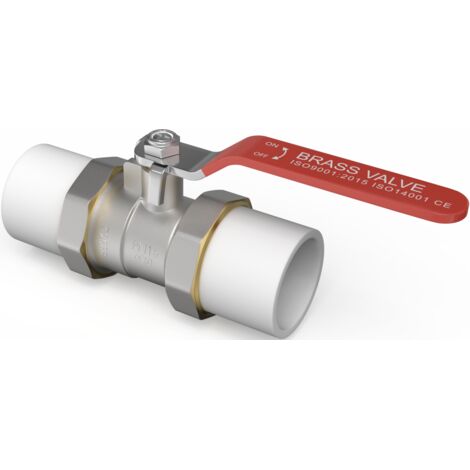 Mexen PPR vanne à bille avec raccords PP soudé pour tuyaux PPR 63 x 63 - W97350-63-00 (1/2)