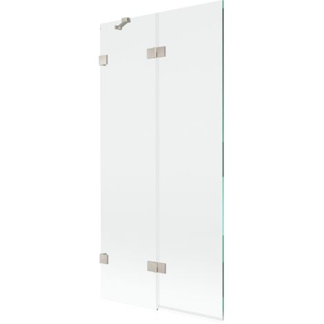 Paroi de baignoire pliante gauche 2 volets Mexen Lunar 90 x 150 cm, transparent, nickel brossé - 897-090-100-97-00-L (1/5)