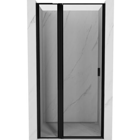 Mexen Mist L porte de douche battante gauche 115 cm, cadre noir, noir - 8A4L-115-000-70-70-L (1/5)