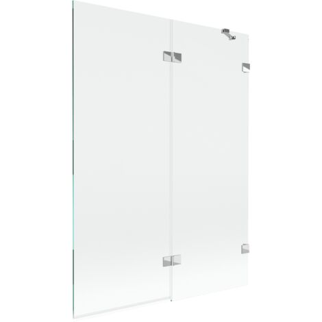 Mexen Lunar paroi de baignoire 2 panneaux droit 130 x 150 cm, transparent, chrome - 897-130-100-01-00-P (1/5)