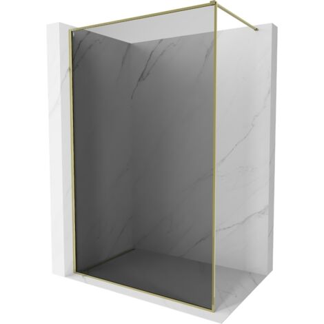 Mexen Kioto-F paroi de douche Walk-in avec cadre 80 x 202 cm, graphite 8 mm, or - 800-080-104-50-40 (1/5)