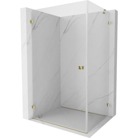 Mexen Lunar-B cabine de douche pivotante gauche 100 x 80 cm, transparent, dorée - 832-100-080-50-00-L (1/5)