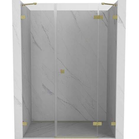 Mexen Lunar porte de douche pivotante droite 130 cm, transparent, or brossé - 834S-130-050-55-00-P (1/5)