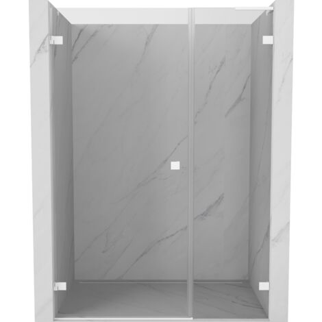 Mexen Lunar-B L porte de douche pivotante gauche 145 cm, transparent, blanc - 832SL-145-050-20-00-L