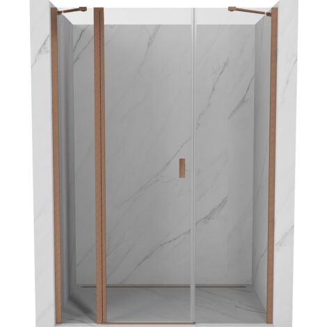 Mexen Mist porte de douche pivotante 155 cm, transparent, cuivre brossé - 8A4-155-001-65-00 (1/5)
