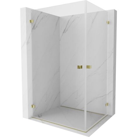 Mexen Lunar-B Duo cabine de douche pivotante 100 x 85 cm, transparent, doré - 832-100L-085P-50-00 (1/5)