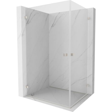 Mexen Lunar-B Duo cabine de douche pivotante 95 x 90 cm, transparent, nickel brossé - 832-095L-090P-97-00 (1/5)